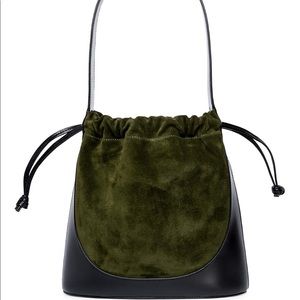 Staud green bucket bag
